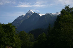 view of Kitzsteinhorn from behind the flats